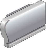 Endkappe rechts DIAMONDSTEP Aluminium eloxiert silber 9mm