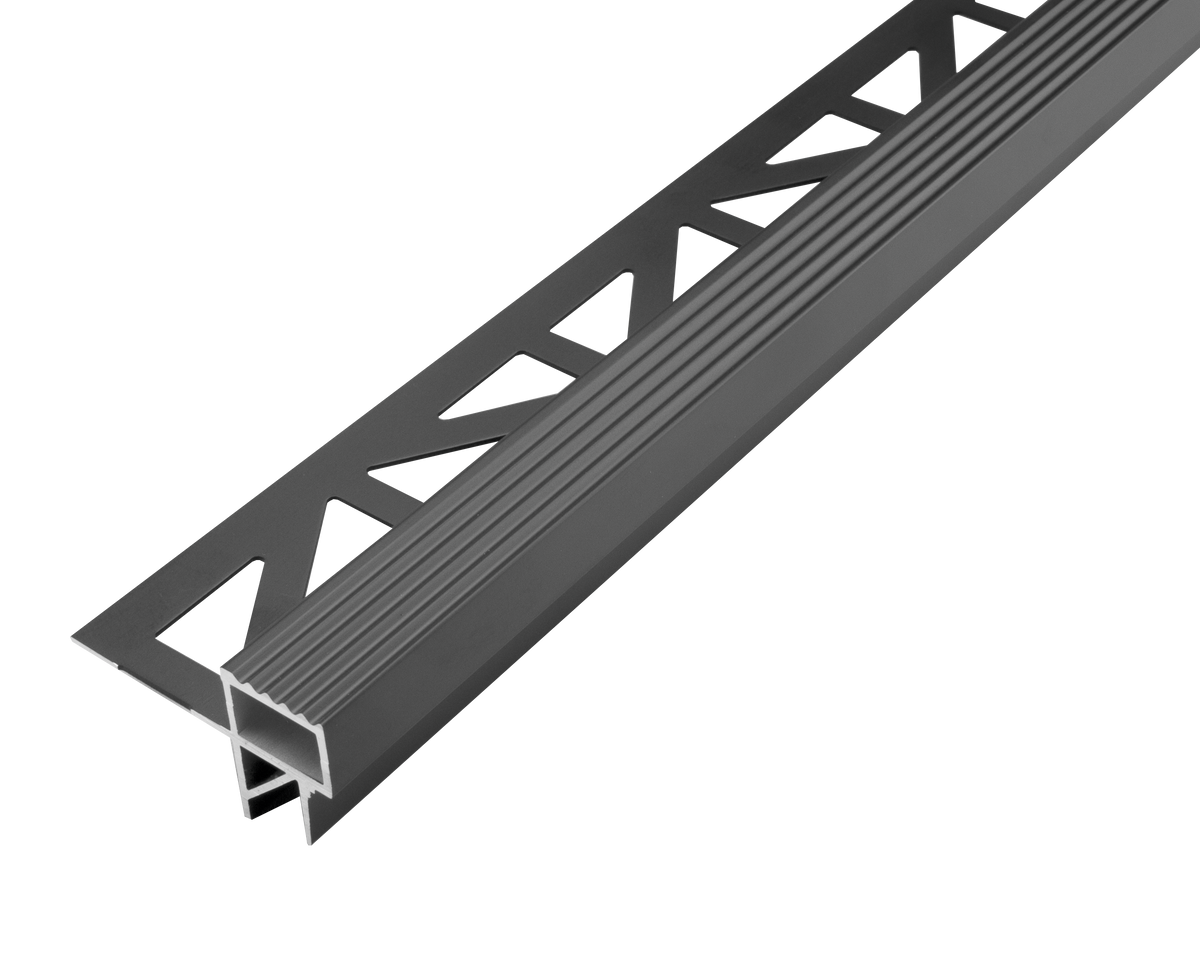 Basisprofil SQUARESTEP LED Aluminium pulverbeschichtet schwarz matt RAL 9011 11mm 250cm