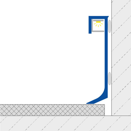 Beleuchtbare Sockelleiste CONSTRUCT LED Aluminium eloxiert titan 60mm 250cm