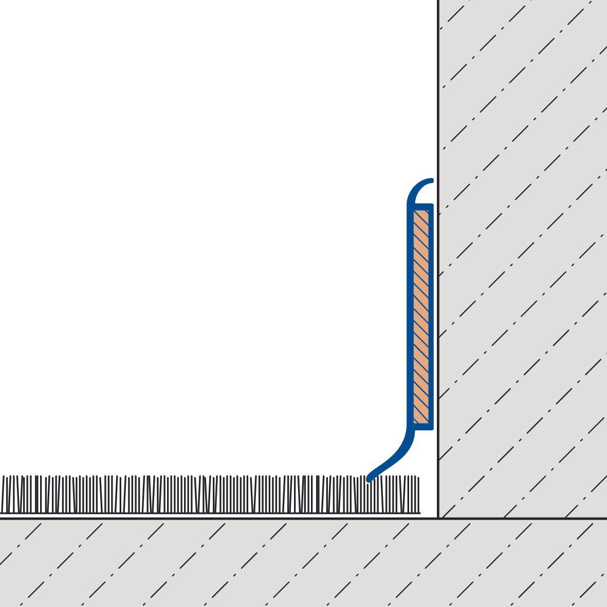 Kernsockelleiste mit flexibler Lippe CONSTRUCT SOLID CORE PVC/HDF schwarz 60mm 255cm