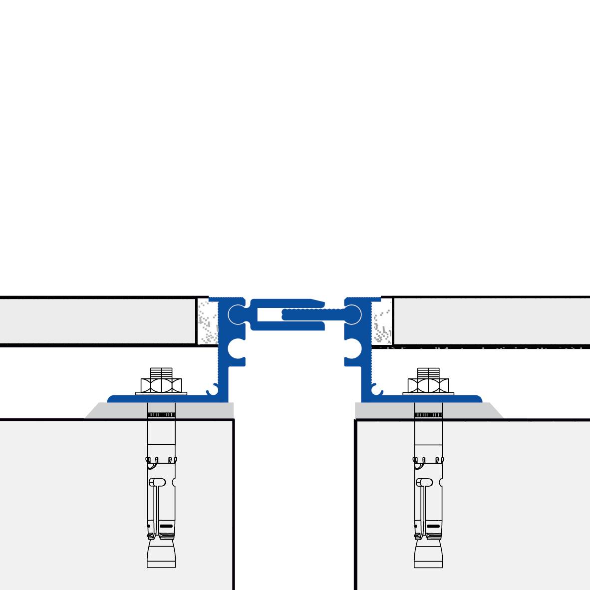 Dehn- und Bewegungsfugenprofil DURAFLEX GFS Aluminium 43mm 300cm