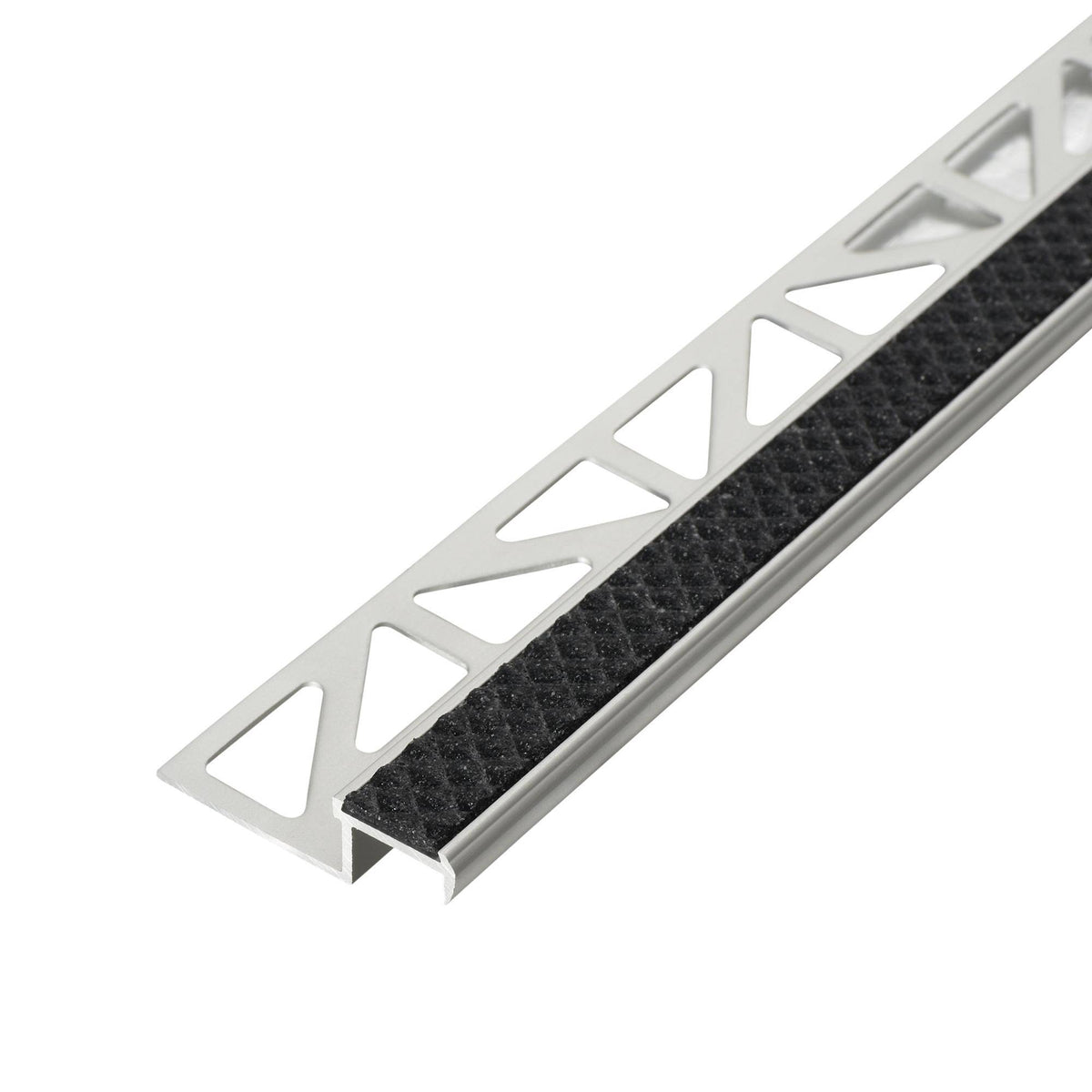 Treppenstufenprofil mit Einlage 13 mm DIAMONDSTEP Aluminium eloxiert neutral black 11mm 250cm