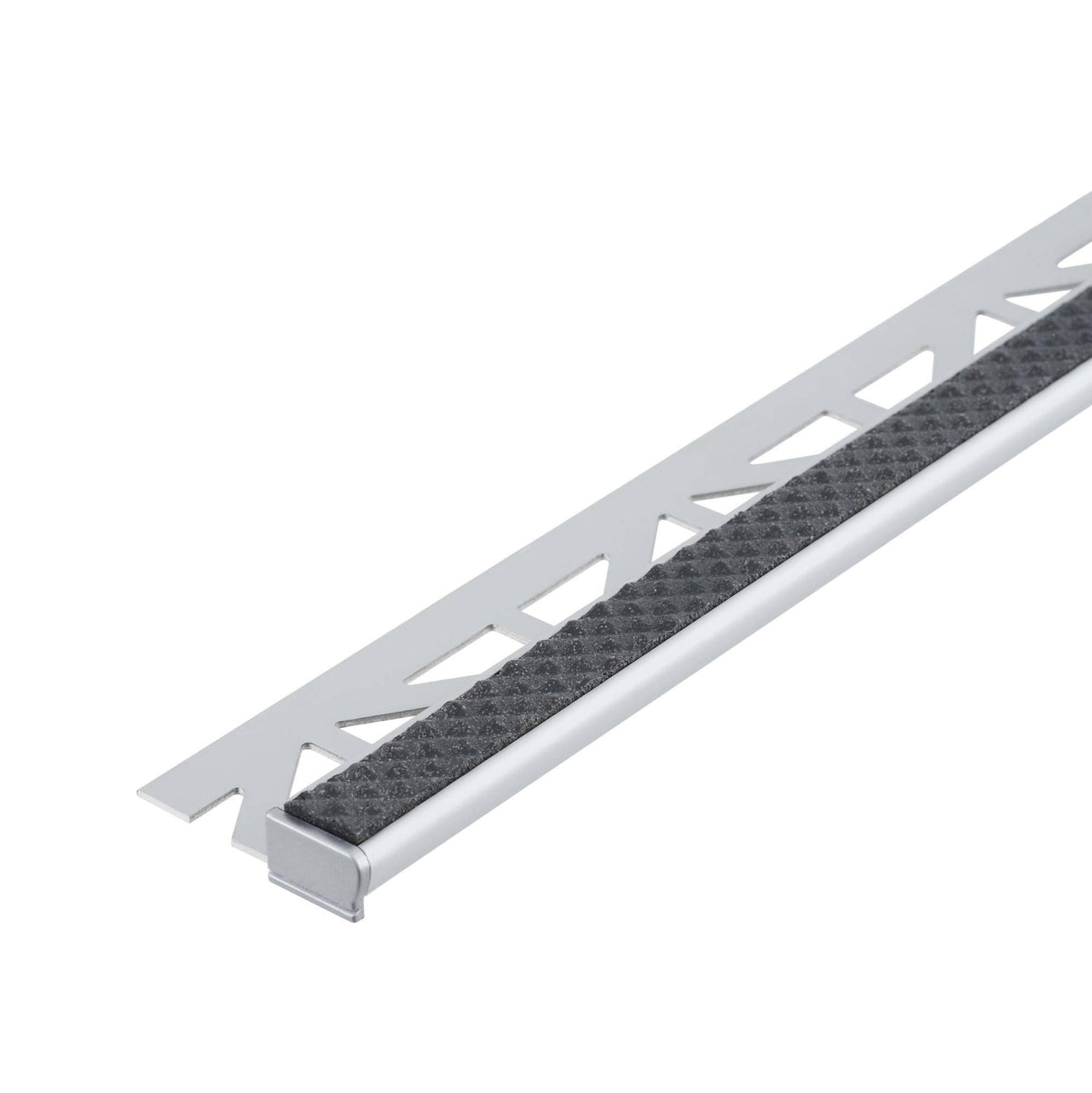 Treppenstufenprofil mit Einlage 13 mm DIAMONDSTEP Aluminium eloxiert neutral black 9mm 250cm