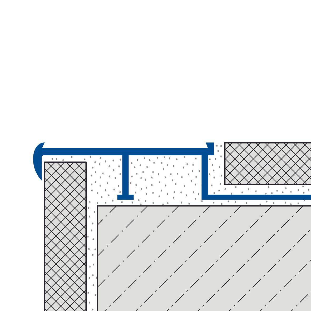 DURAL Profilé pour marches d'escalier pour garniture 37 mm DIAMONDSTEP aluminium anodisé argent 11mm 250cm