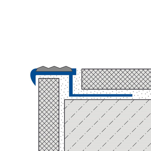 Treppenstufenprofil mit Einlage 13 mm DIAMONDSTEP Aluminium eloxiert anthrazit 9mm 250cm