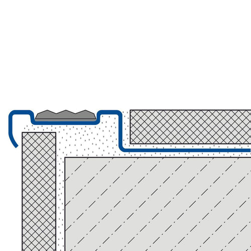 DURAL Profilé pour marches d'escalier avec insert 13 mm DIAMONDSTEP Acier inoxydable (V2A/304) mid grey 11mm 250cm