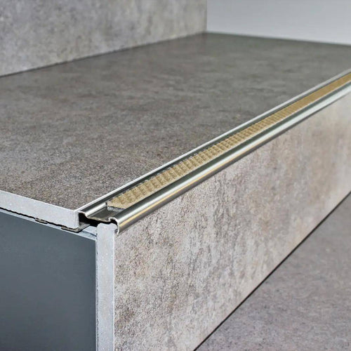 DURAL Profilé pour marches d'escalier avec insert 13 mm DIAMONDSTEP Acier inoxydable (V2A/304) sable 11mm 250cm