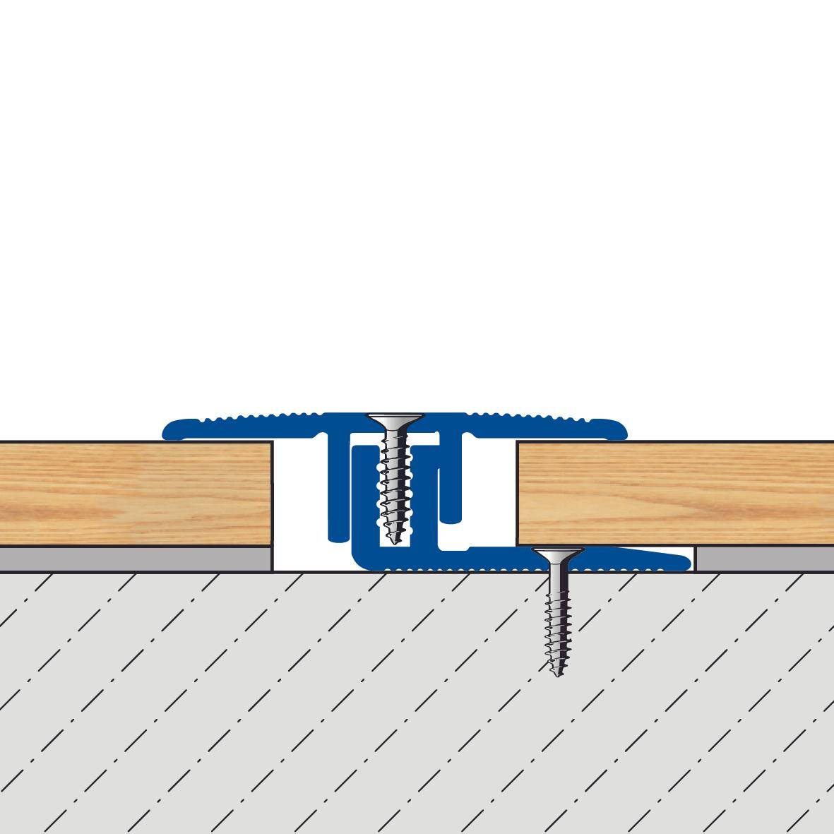 Profilé de transition DURAL DUOFLOOR EXPANSION PVC argenté anodisé 6mm 100cm