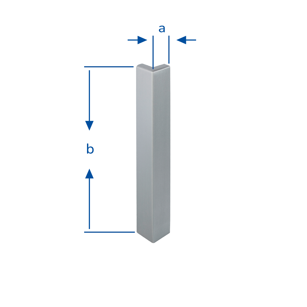 Außenecke DURABAL BO Aluminium pulverbeschichtet platingrau RAL 7036 80mm 8mm