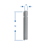 Innenecke DURABAL BO Aluminium pulverbeschichtet platingrau RAL 7036 80mm 12mm