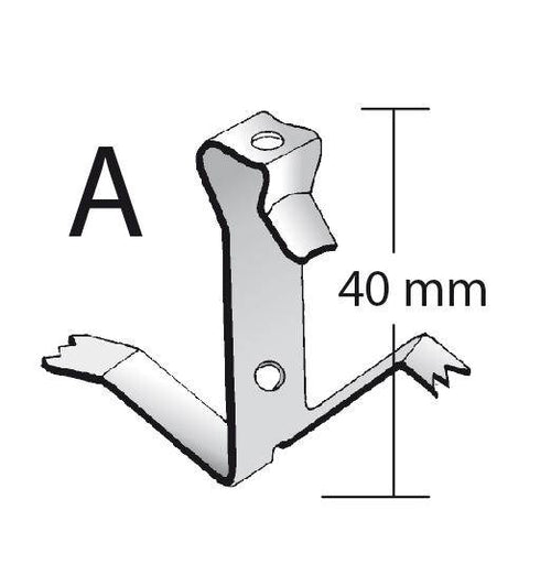 Halteclip Typ A DURAFLEX KF Edelstahl (V2A/304) silber natur 40mm