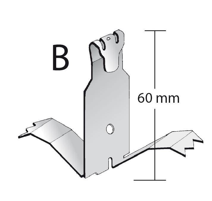 Halteclip Typ B DURAFLEX KF Edelstahl (V2A/304) silber natur 60mm