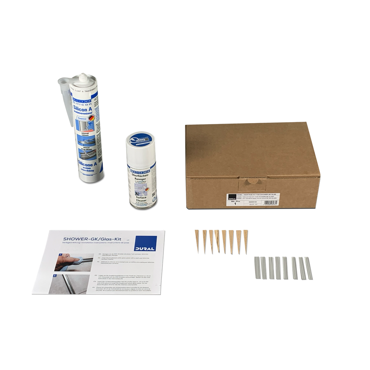 Montage Kit SHOWER-GK GLAS Aluminium