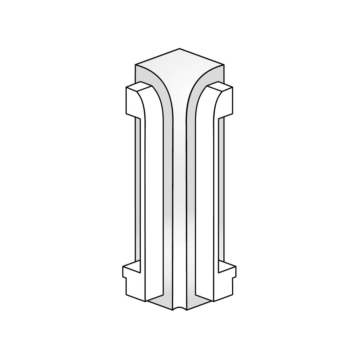 DURAL Angle intérieur DURASTEP DP métal coulé sous pression anodisé argent 9mm