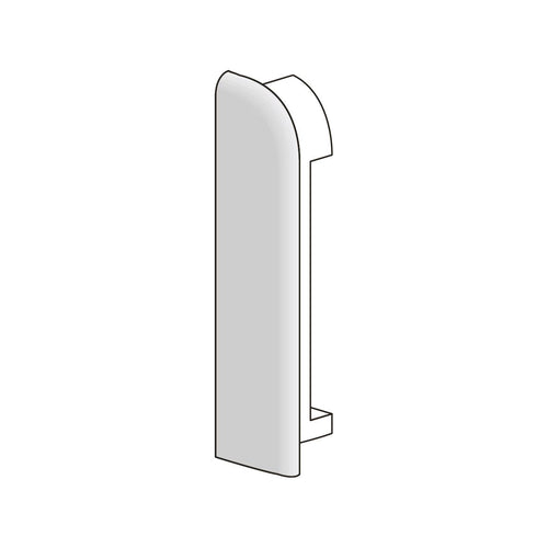 DURAL eindkap links DURASTEP DP gegoten metaal geanodiseerd zilver 11mm