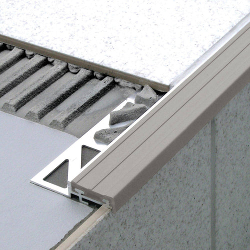 Treppenstufenprofil DURASTEP STANDARD Aluminium grau 9mm 250cm