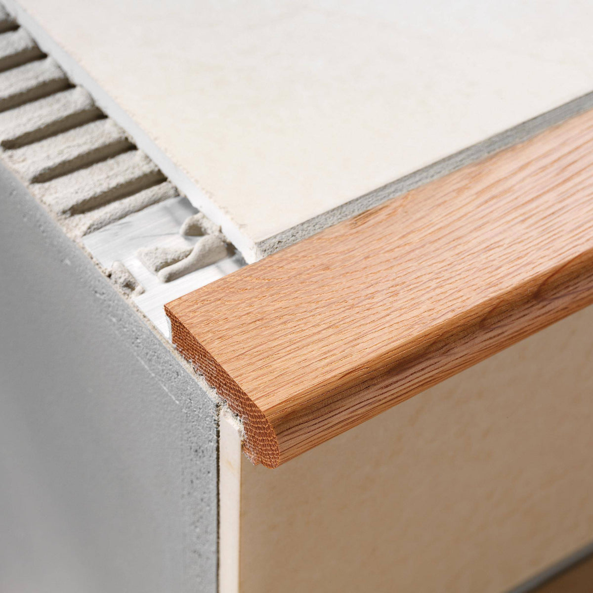 DURAL Profilé pour marches d'escalier Provence DURASTEP WOOD Aluminium-bois chêne lisse 10mm 250cm