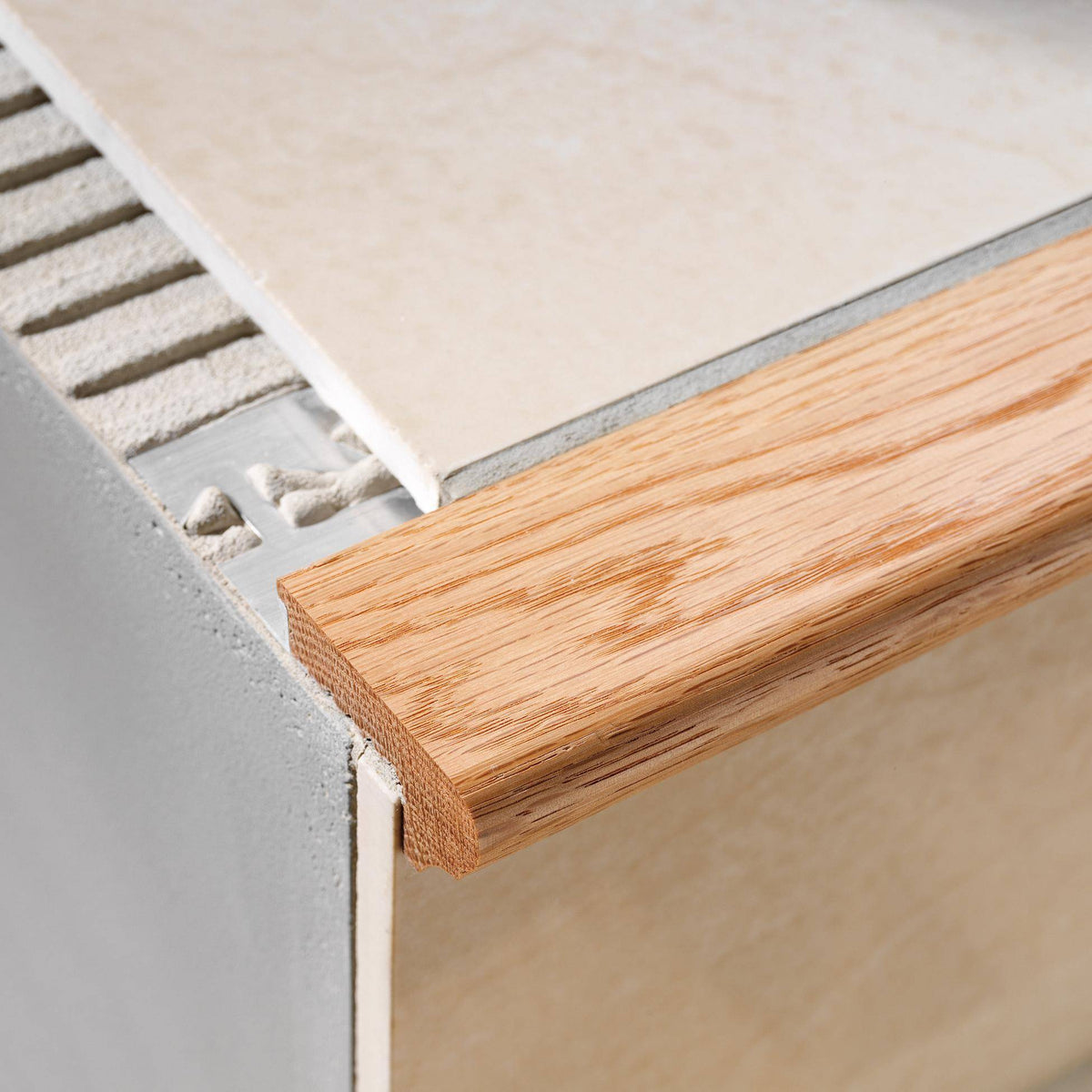 DURAL Profilé pour marches d'escalier Toscana DURASTEP WOOD Aluminium-bois chêne lisse 10mm 250cm