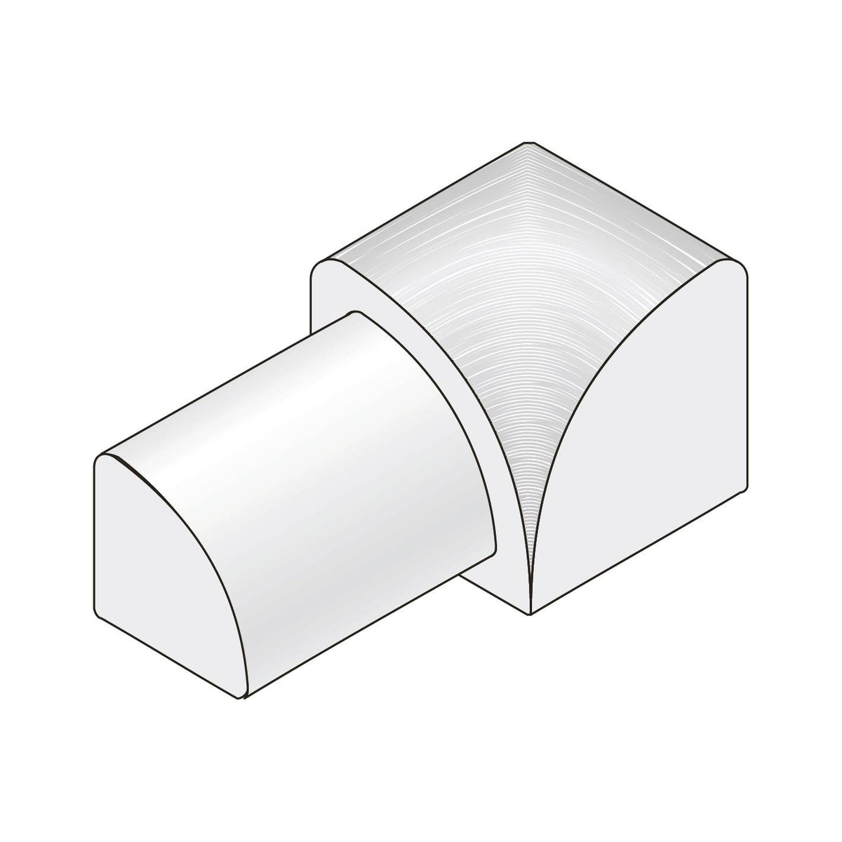 DURAL inside corner DURONDELL aluminium powder coated white 6mm