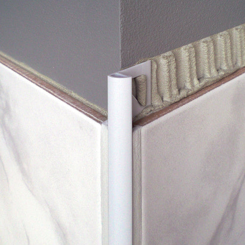 Viertelkreisprofil DURONDELL Aluminium pulverbeschichtet weiß 10mm 250cm