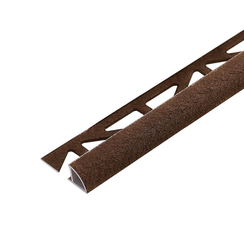Profilé quart de cercle DURAL Aluminium structuré brun 10mm 250cm