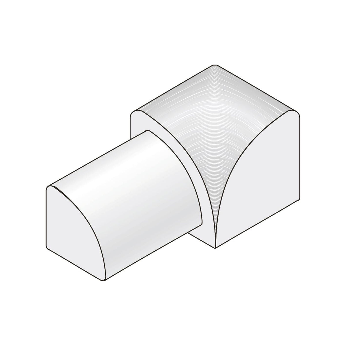 Innenecke DURONDELL PVC silbergrau 8mm