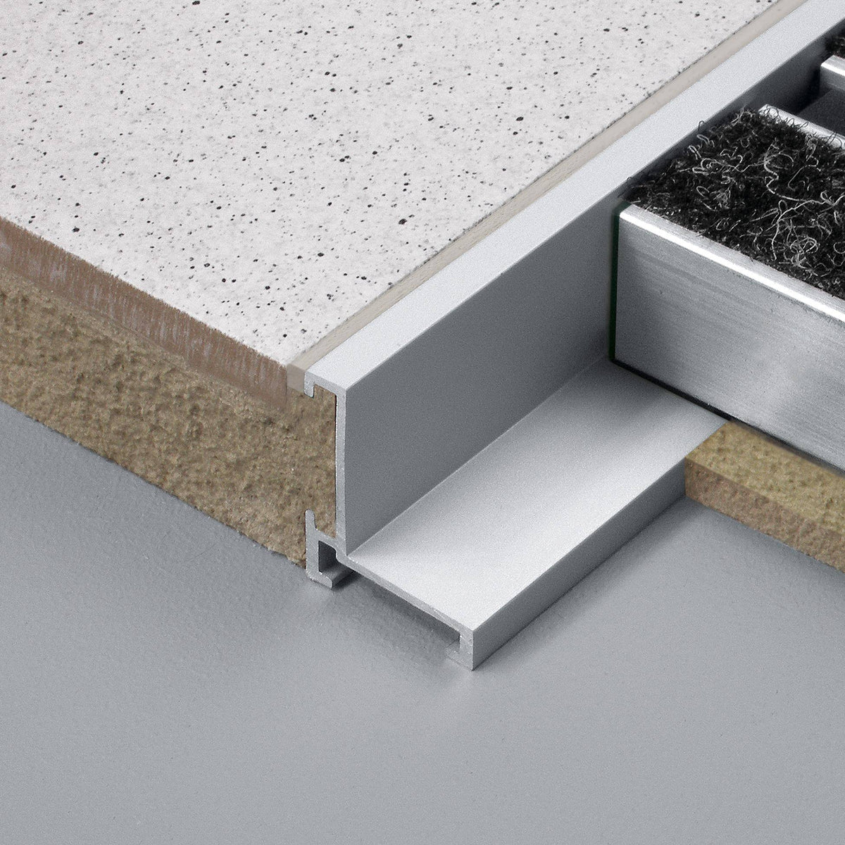 Fußmattenrahmen ENTRY Aluminium eloxiert silber 300cm