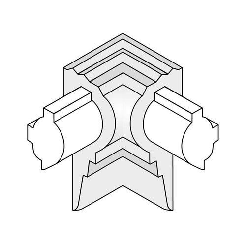 Innenecke FLORENTOSTEP Aluminium pulverbeschichtet silber 9mm