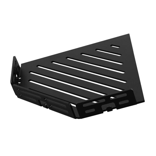 DURAL corner shelf with railing TI-SHELF LINE stainless steel (V2A/304) black structured coated 32mm