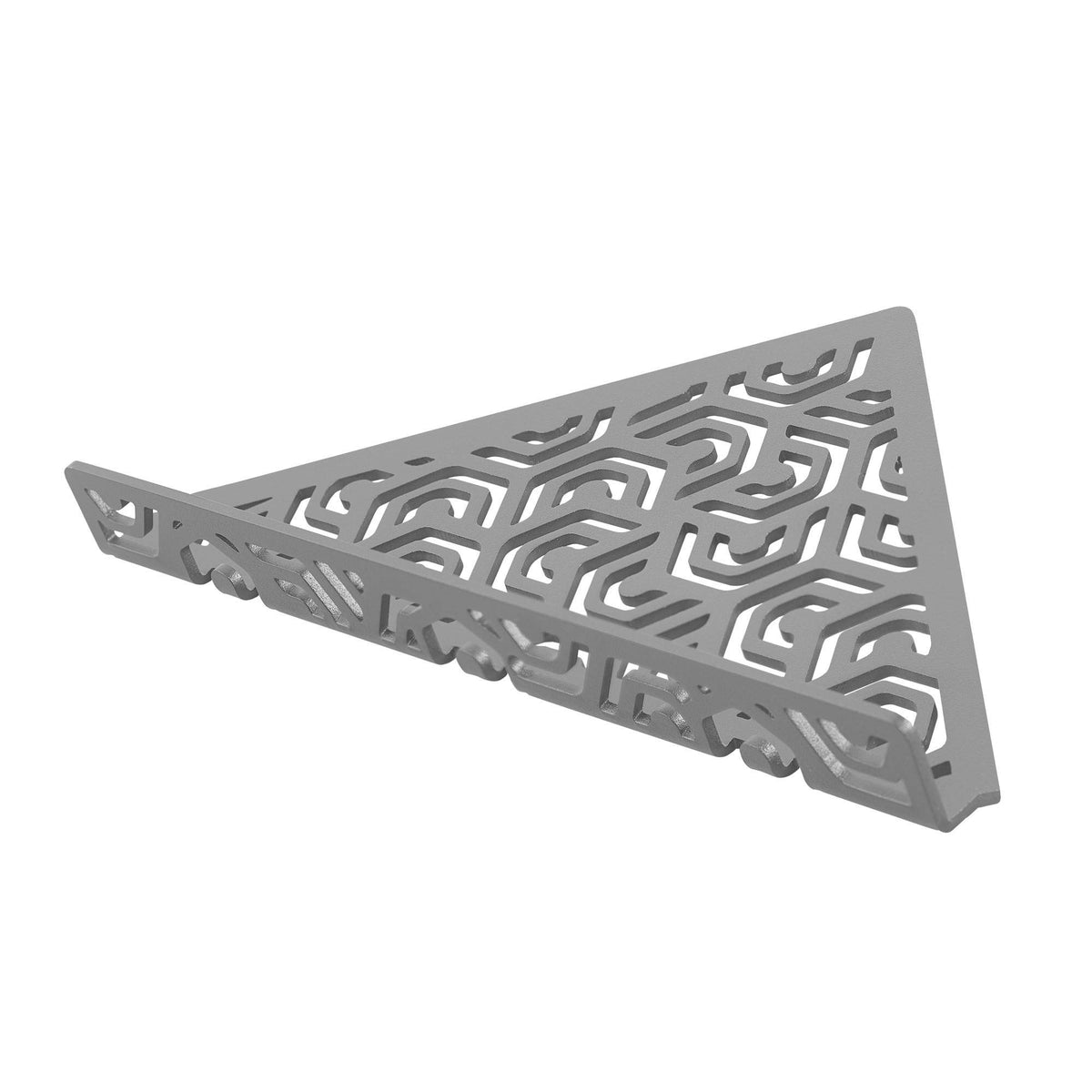 Tablette d'angle DURAL avec tringle TI-SHELF PENTA Aluminium structuré gris béton RAL 0006500 32mm