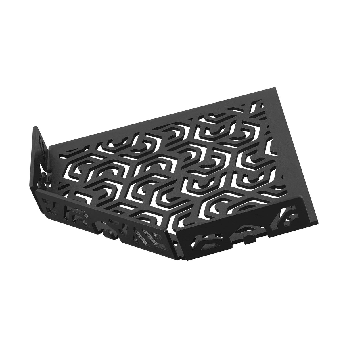 Eckablage mit Reling TI-SHELF PENTA Edelstahl (V2A/304) schwarz strukturbeschichtet 32mm