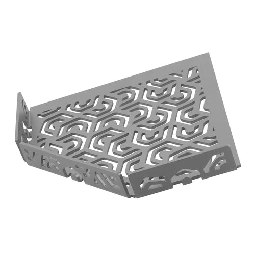 Eckablage mit Reling TI-SHELF PENTA Aluminium strukturbeschichtet betongrau RAL 0006500 32mm