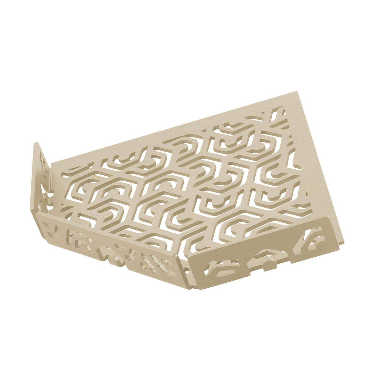 DURAL corner shelf with railing TI-SHELF PENTA aluminium structured coated sand 32mm