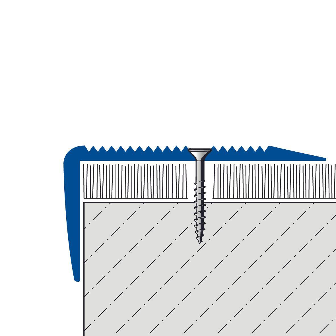 DURAL Profilé pour marches d'escalier percé PROTECT Aluminium anodisé argent 20mm 270cm