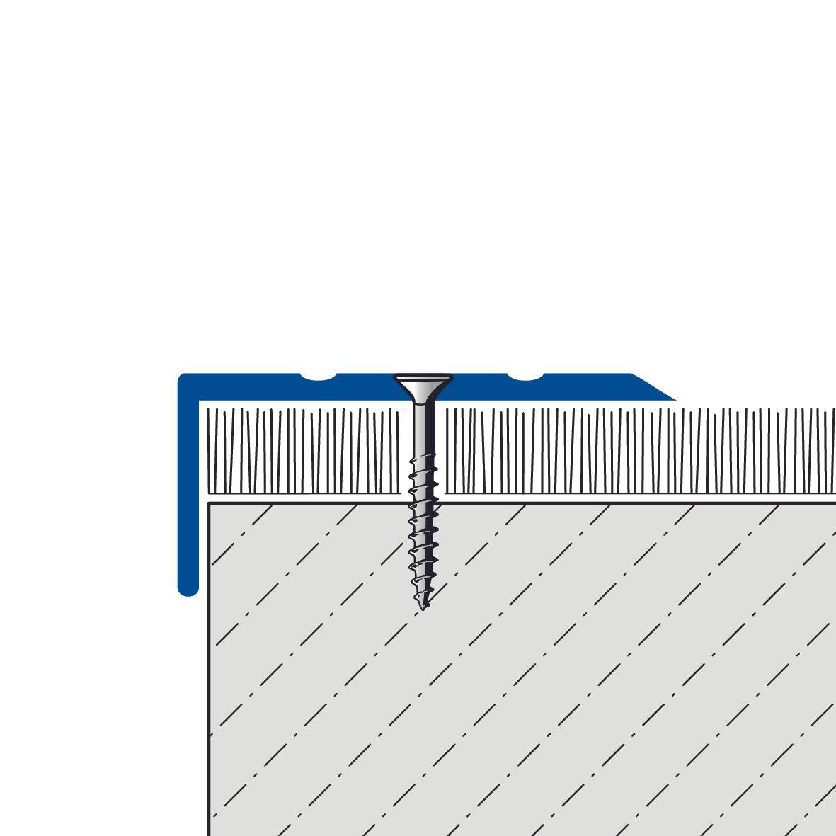 DURAL Profilé pour marches d'escalier percé PROTECT Aluminium anodisé argent 10mm 270cm