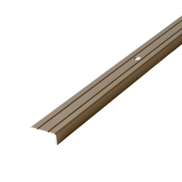 DURAL Profilé pour marches d'escalier non percé PROTECT Aluminium anodisé titane 20mm 270cm