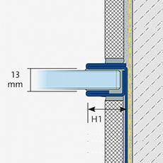 LED Glasaufnahmeprofil SHOWER-GK GLAS WALL LED Edelstahl (V2A/304) gebürstet 19mm 220cm