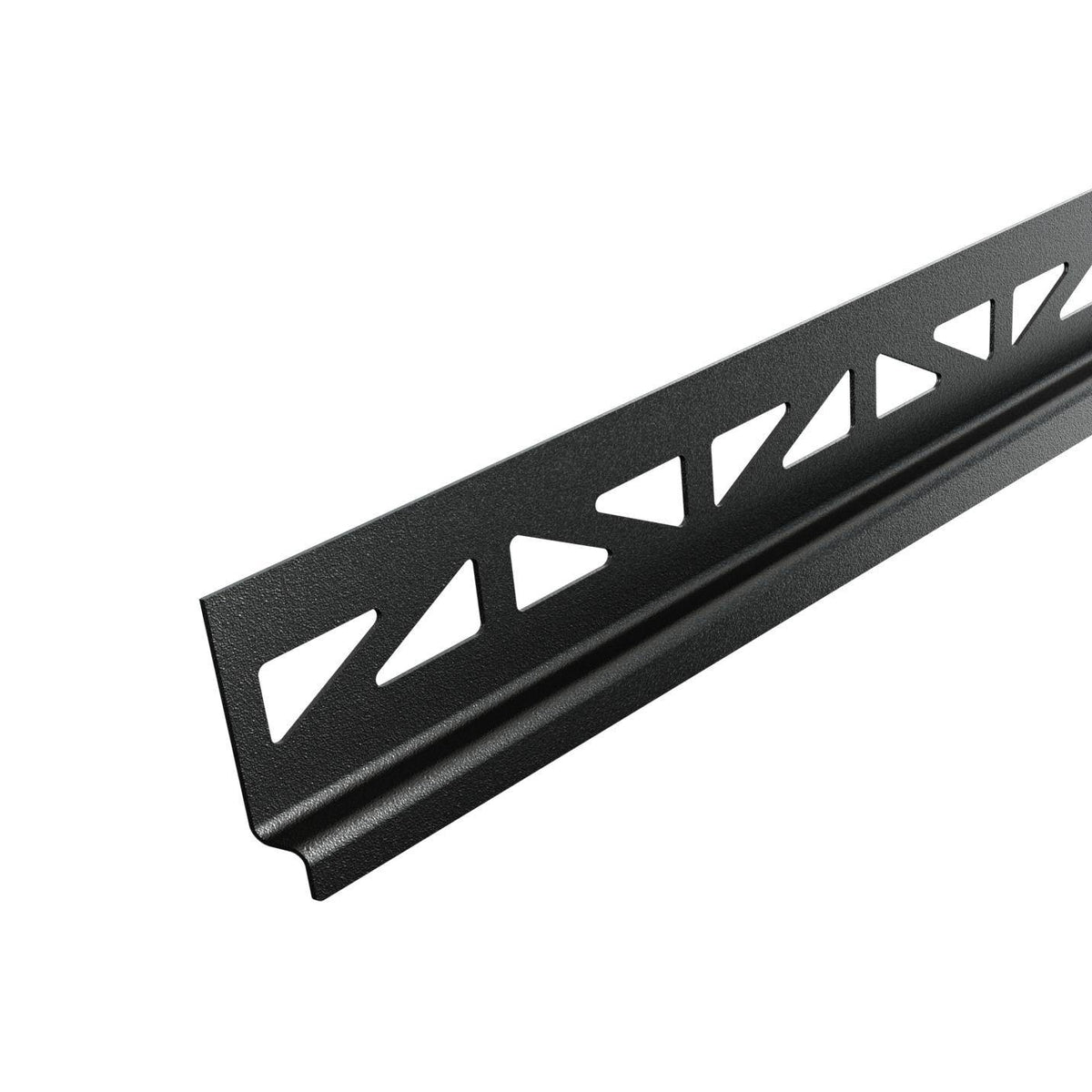DURAL wall connection gradient wedge left (looking towards the gutter) SHOWER-GK TILE stainless steel (V2A/304) black matt RAL 9011 textured coated 12.5mm 98cm