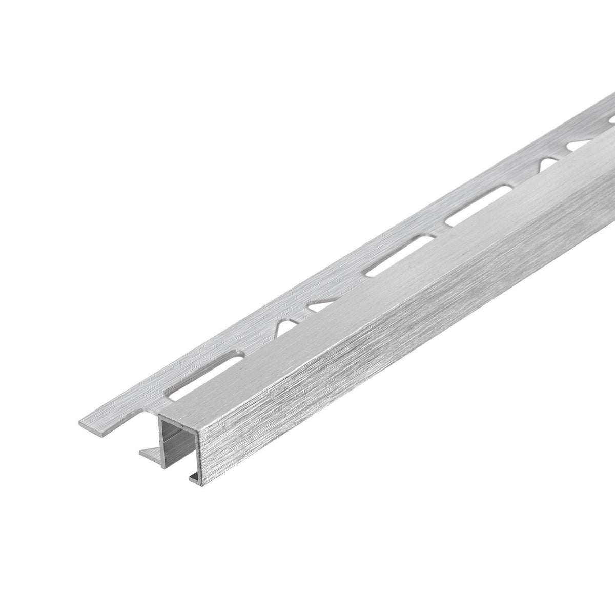 Abschlussprofil SQUARELINE Aluminium hochglanzeloxiert gebürstet silber 9mm 250cm