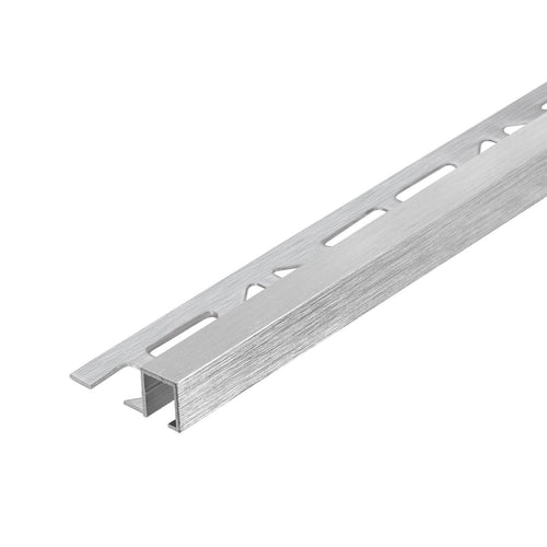 Abschlussprofil SQUARELINE Aluminium hochglanzeloxiert gebürstet silber 10mm 250cm