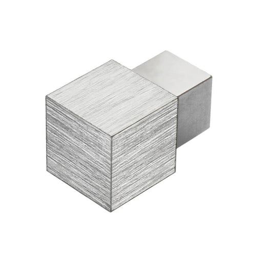 Innen- und Außenecke SQUARELINE Aluminium hochglanzeloxiert gebürstet silber 12,5mm