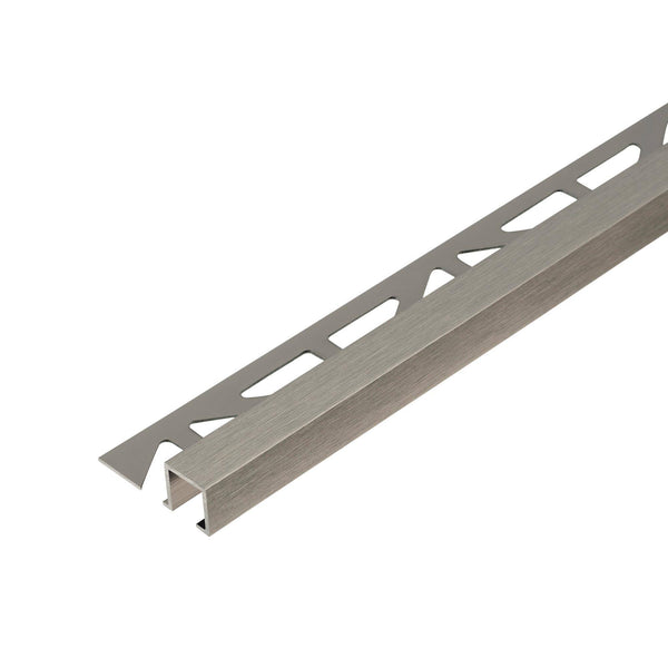 Abschlussprofil SQUARELINE Aluminium hochglanzeloxiert gebürstet titan 10mm 250cm