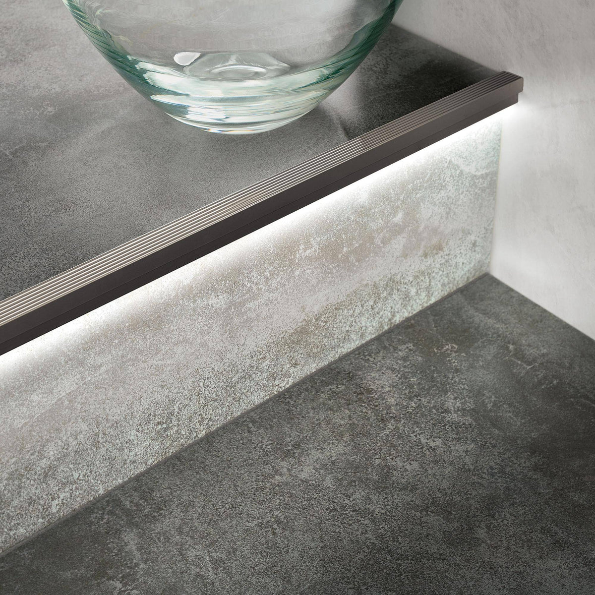 DURAL base profile SQUARESTEP LED aluminum anodized titanium 11mm 150cm