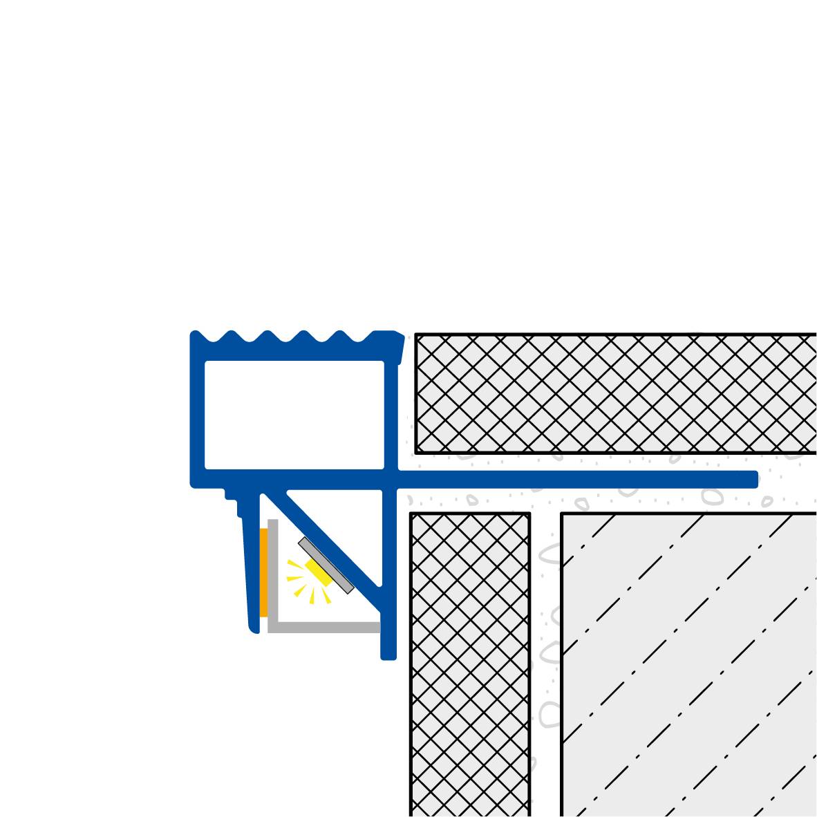 Basisprofil SQUARESTEP LED Aluminium eloxiert silber 11mm 150cm