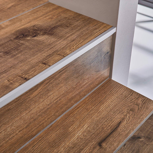 Stufenprofil SQUARESTEP Aluminium eloxiert silber 13,5mm 300cm