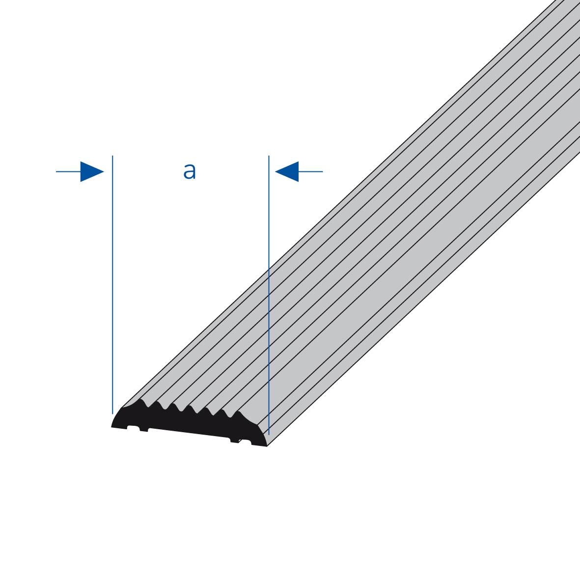DURAL Insert STEP PVC gris rainuré 25lfdm