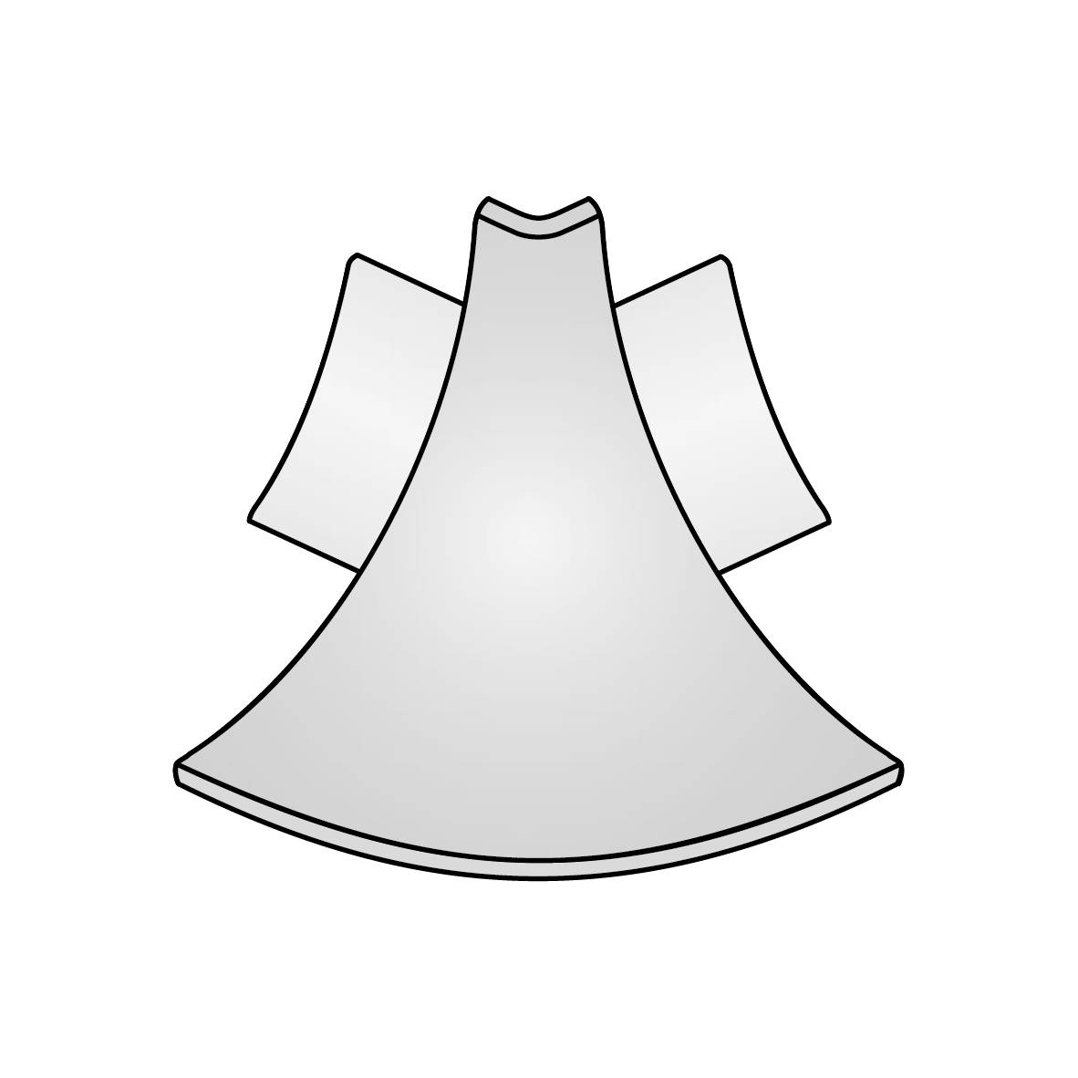 DURAL Angle extérieur T-COVE Métal coulé sous pression anodisé argent 12mm