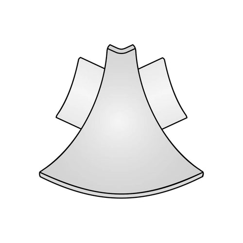 DURAL Angle extérieur T-COVE Métal coulé sous pression anodisé argent 22mm