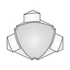 Innenecke T-COVE Metalldruckguss eloxiert silber 12mm
