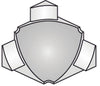 Innenecke T-COVE Metalldruckguss hochglanzeloxiert silber 12mm